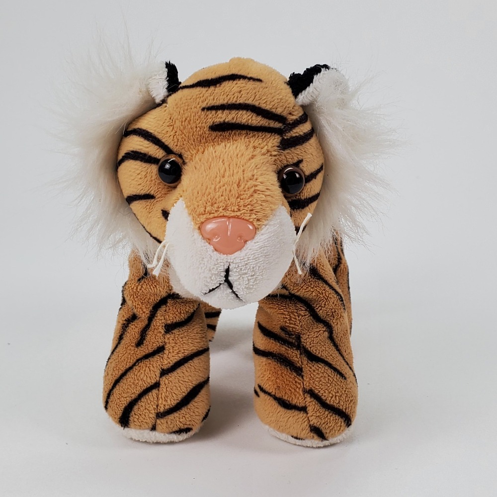 Unipak Tiger Plush Stuffed Animal Orange Black Striped Standing 6 Inch Small Toy
